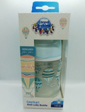 Canpol dojčenská antikoliková fľaša 120ml-Modrá