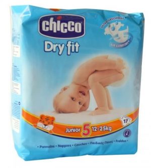 Chicco dry fit plienky 5 / 12-25kg / 17ks/Junior