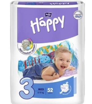 Bella Happy plienky 3/5-9kg/52ks
