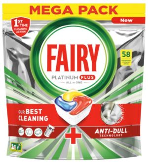 Fairy Platinum  kapsule do umývačky  58ks