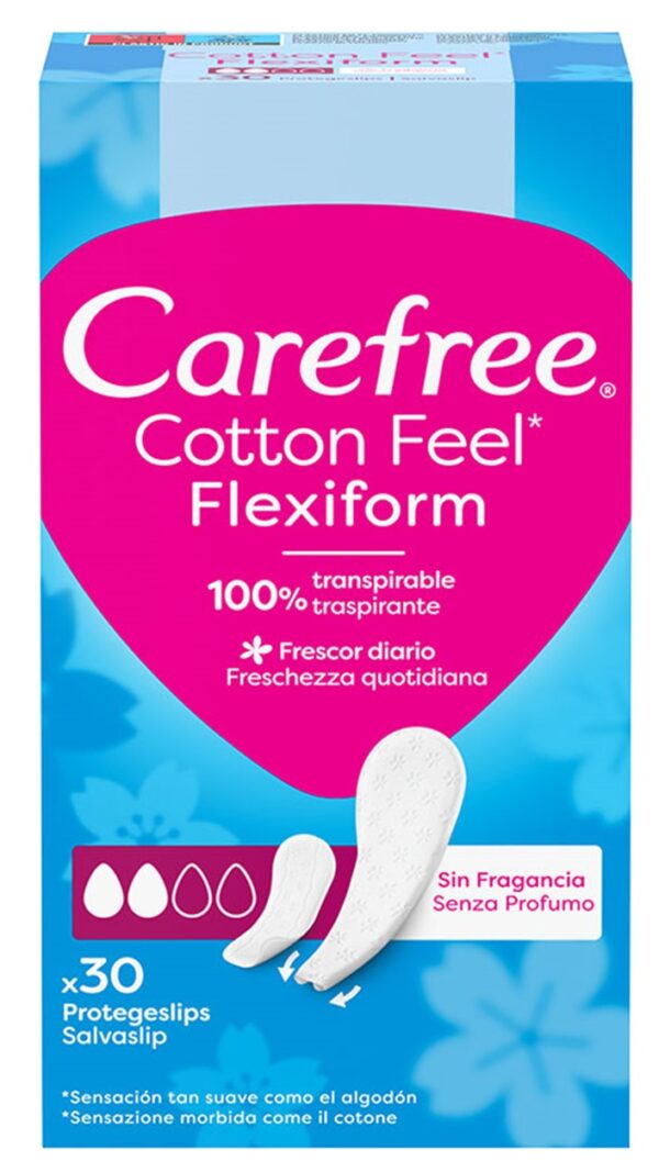 Carefree slipové vložky 30ks- Cotton Feel Flexiform - Image 1