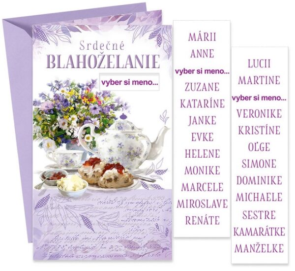 Blahoprajná karta - Meniny – Obrázok 1