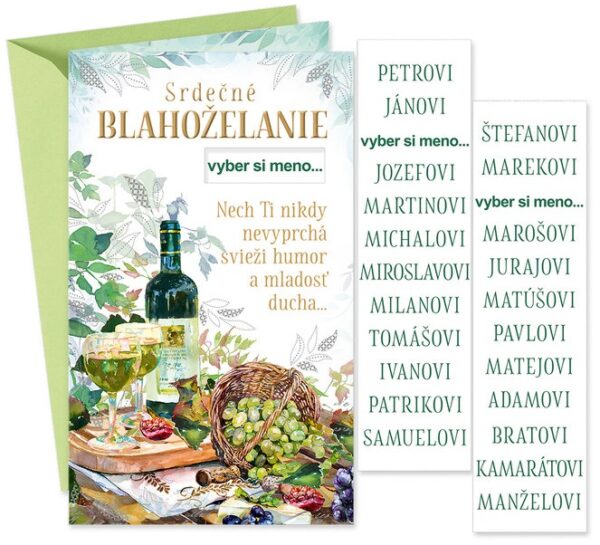 Blahoprajná karta - Meniny – Obrázok 1