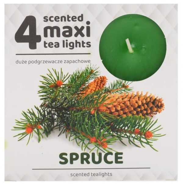 Vonné čajové sviečky maxi 4ks-Spruce – Obrázok 1