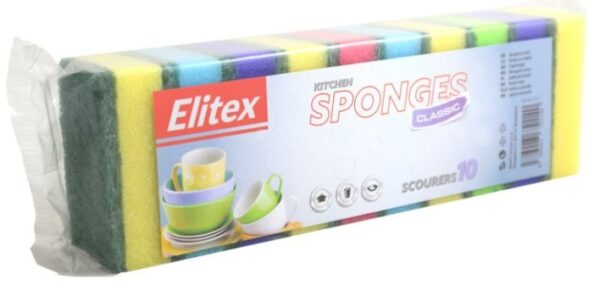 Elitex Špongia na riad 10ks 8x5x2,5cm – Obrázok 1
