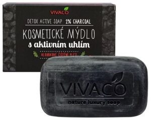 Vivaco mydlo prírodné tuhé 100g-Charcoal 2%