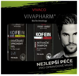 Vivaco set sprchový gél 200ml + šampón 200ml-Kofeín