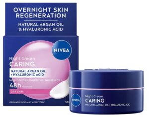 Nivea Vyživujúci Nočný pleťový krém 48h Caring SPF 30, 50 ml